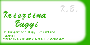 krisztina bugyi business card